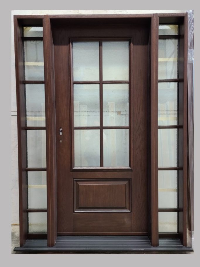 53 Fiberglass single door with 2 sidelites