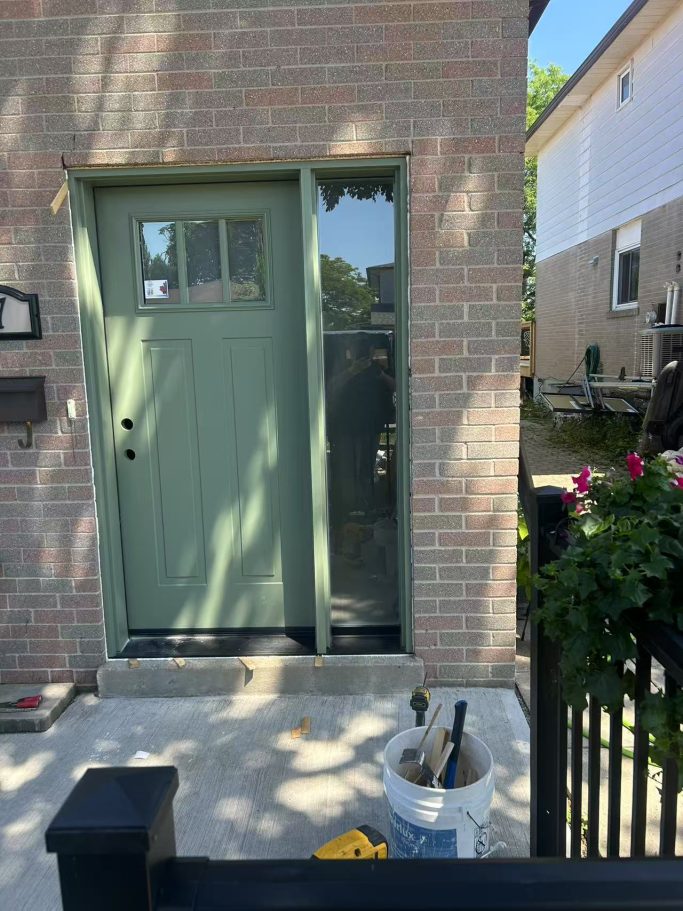 52 Fiberglass single door with a sidelite