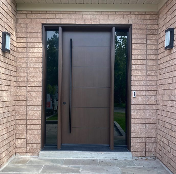 57 Fiberglass single door with 2 sidelites
