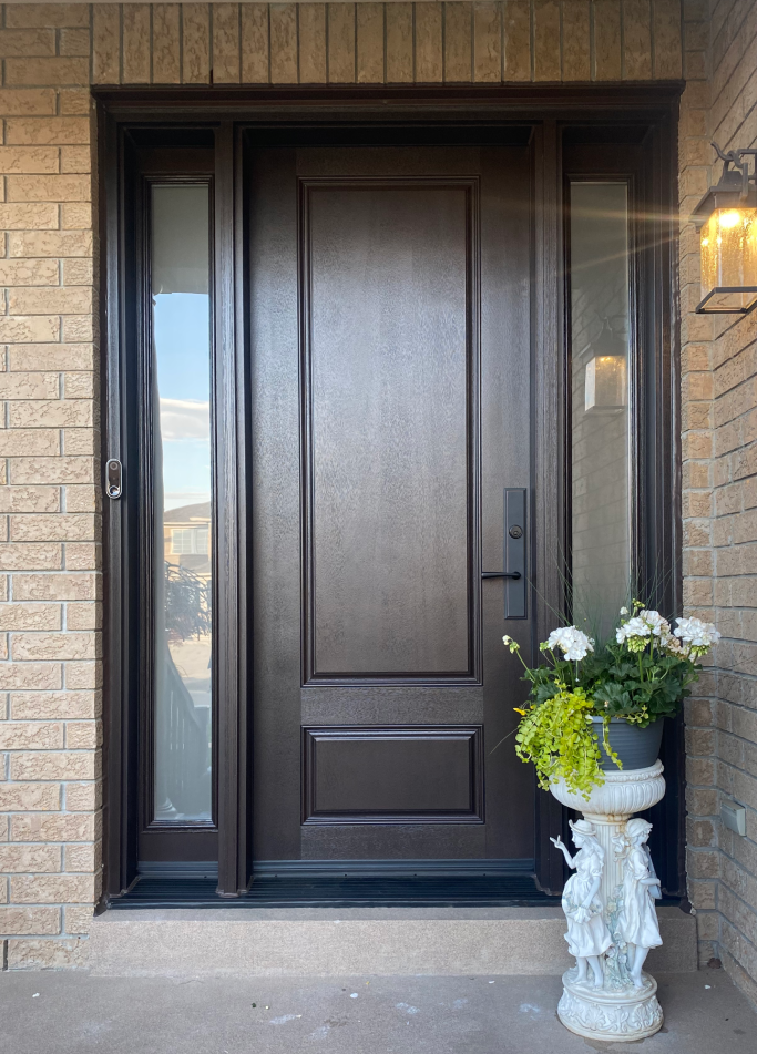 58 Fiberglass single door with 2 sidelites